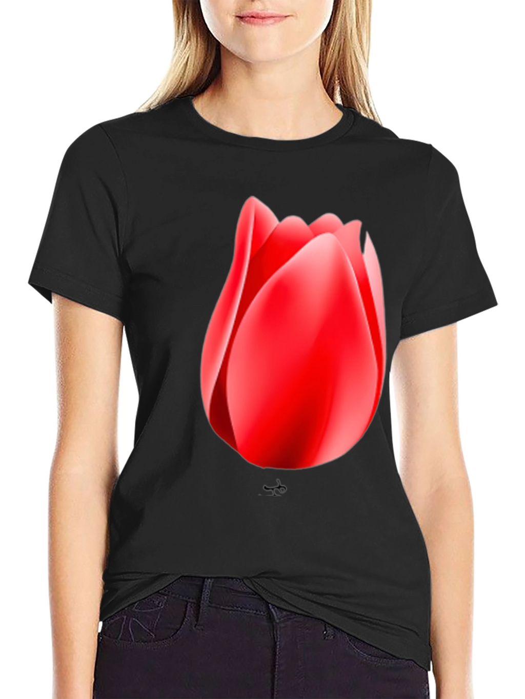Tulip Graphic Black T-Shirt