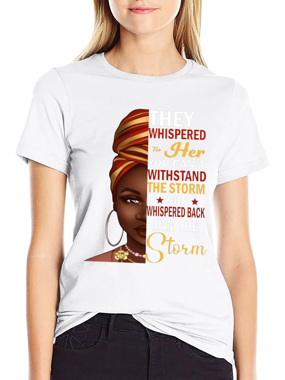 I Am The Storm Graphic Tee - Empowering Black Woman Design