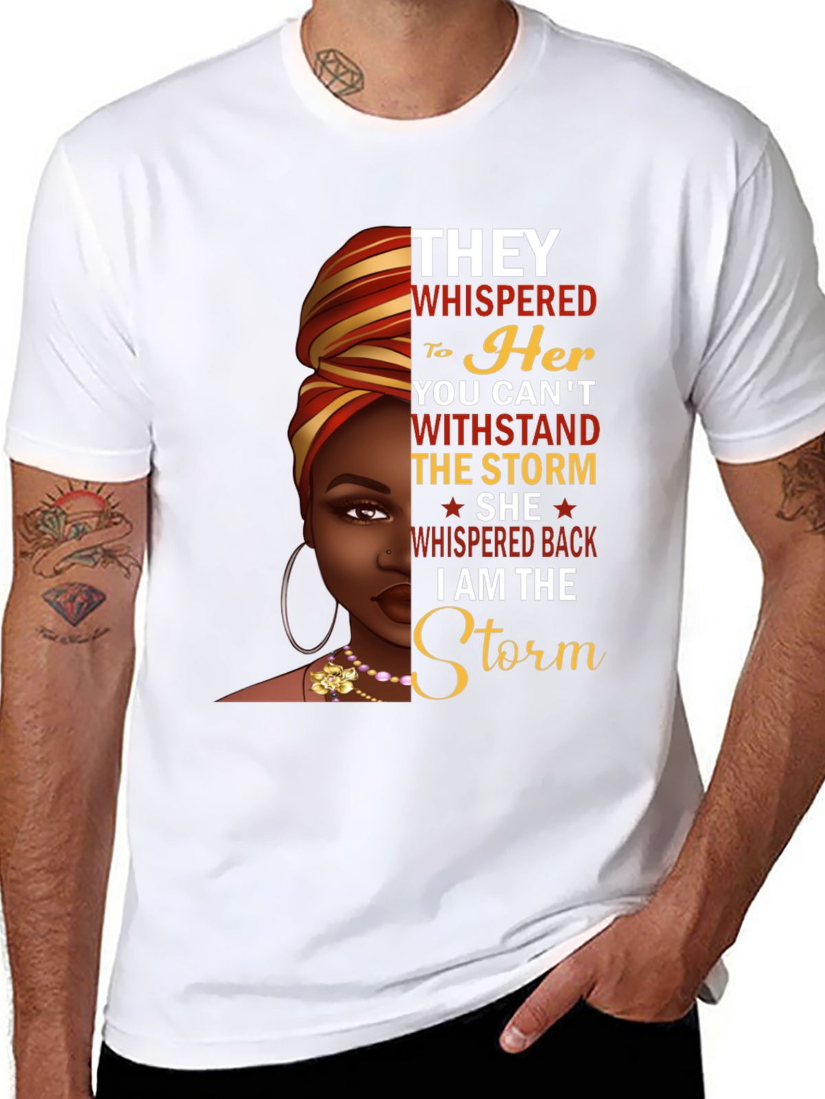 I Am The Storm Graphic Tee - Empowering Black Woman Design