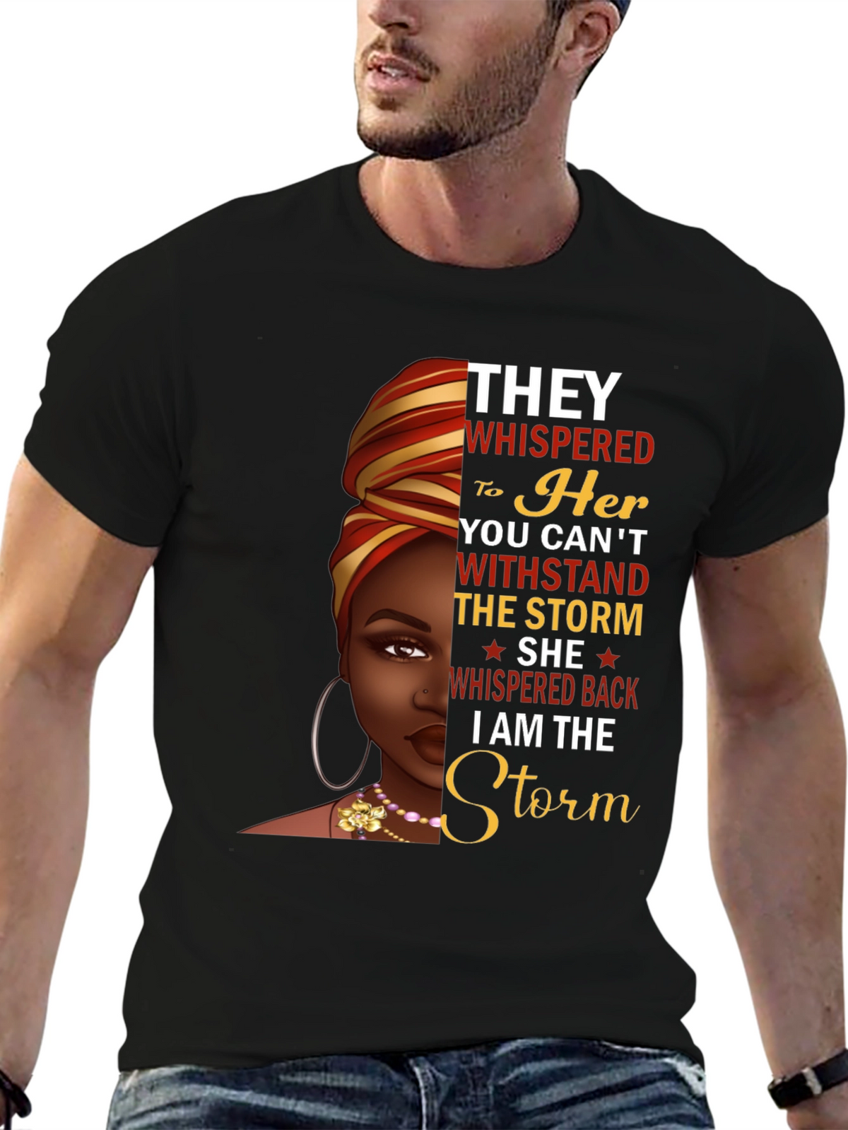 I Am The Storm Graphic Tee - Empowering Black Woman Design