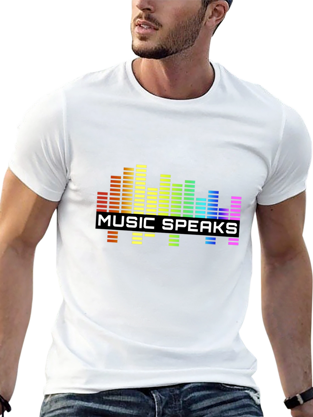 Music Speaks Graphic Black T-Shirt