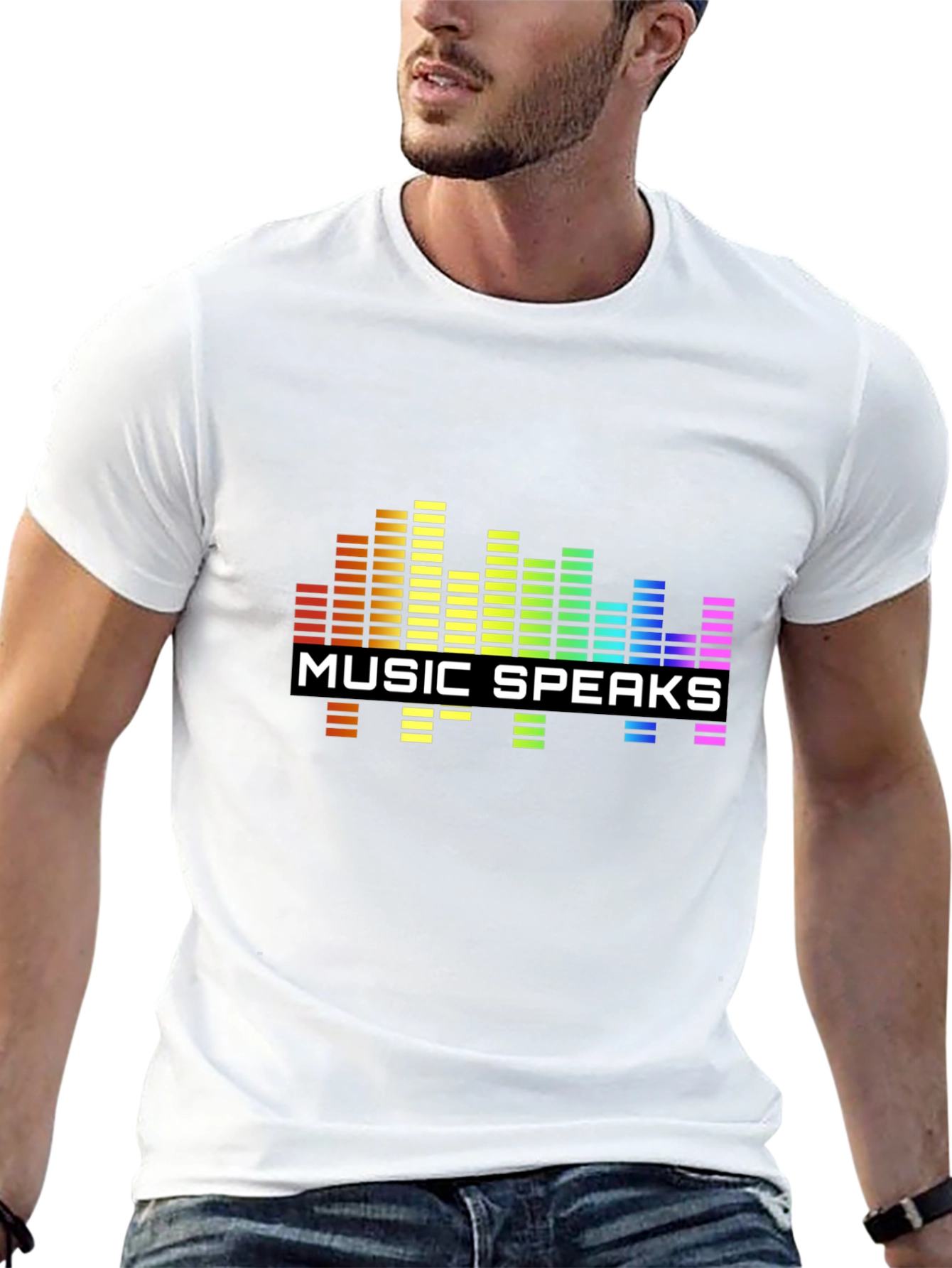 Music Speaks Graphic Black T-Shirt