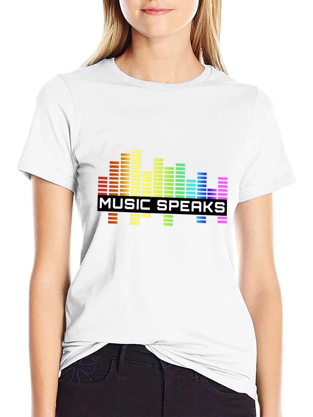 Music Speaks Graphic Black T-Shirt