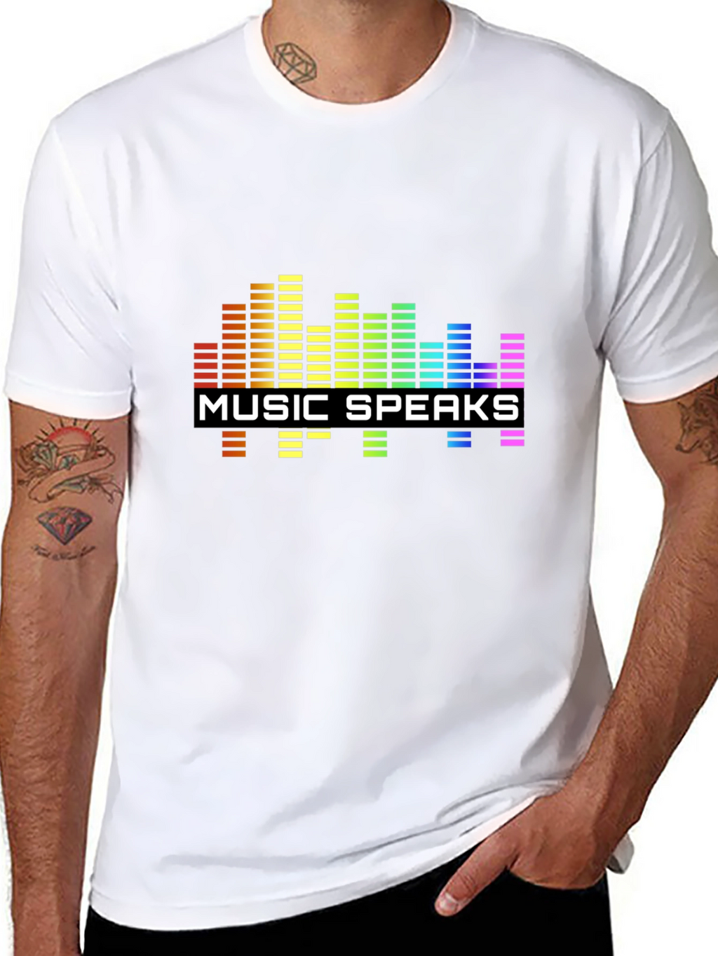 Music Speaks Graphic Black T-Shirt