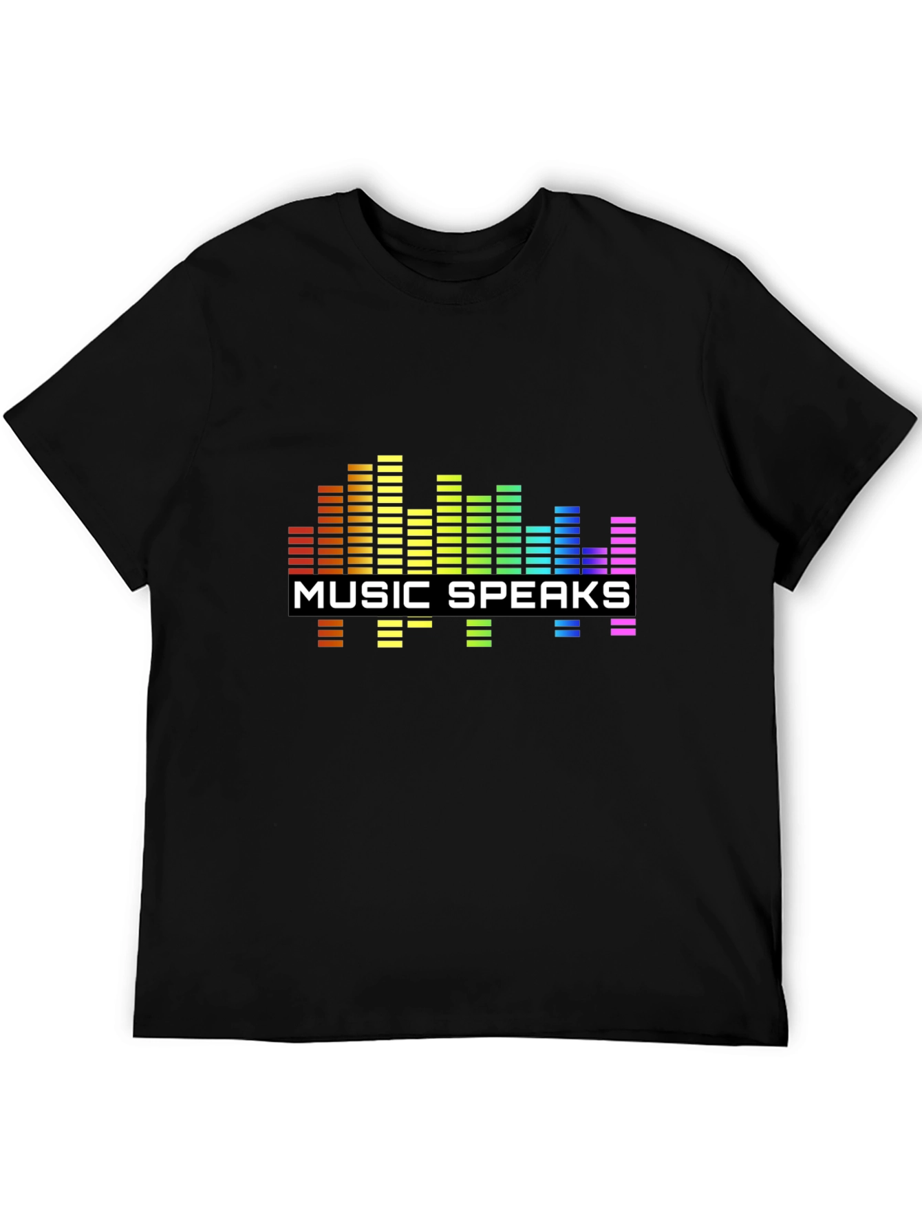 Music Speaks Graphic Black T-Shirt