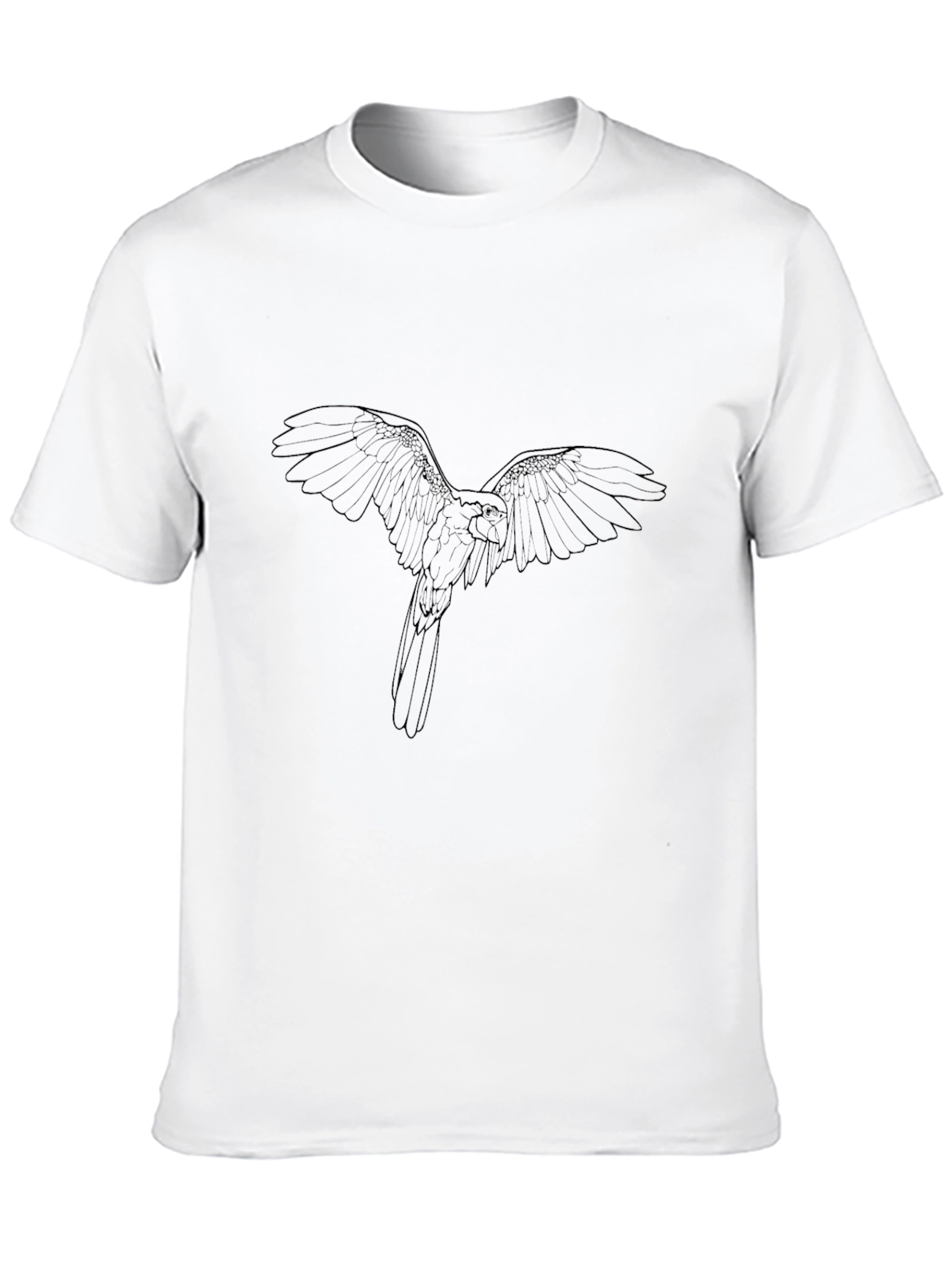 Mens Black T-Shirt with Bird Design