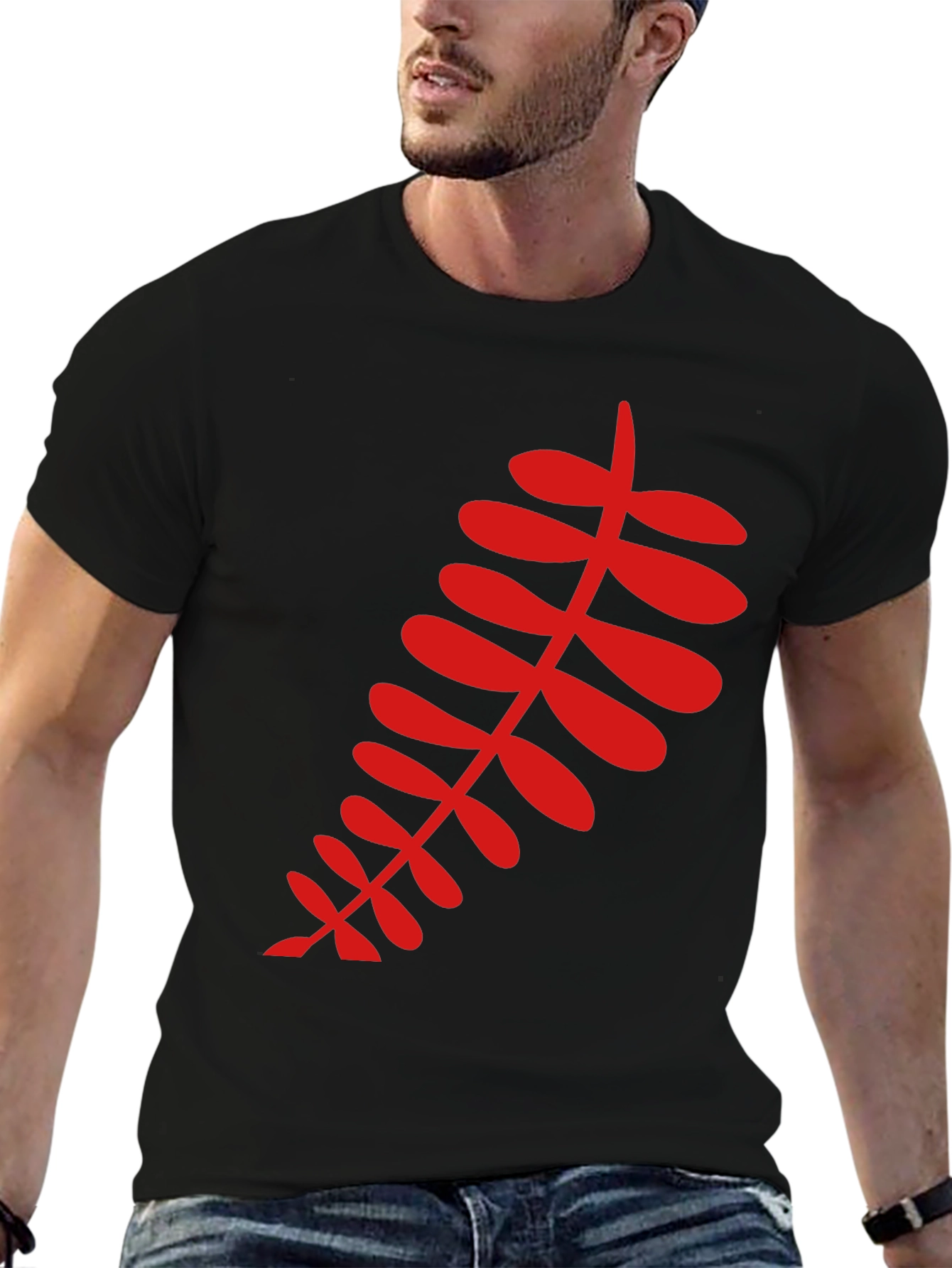 Red Fern Graphic Black T-Shirt