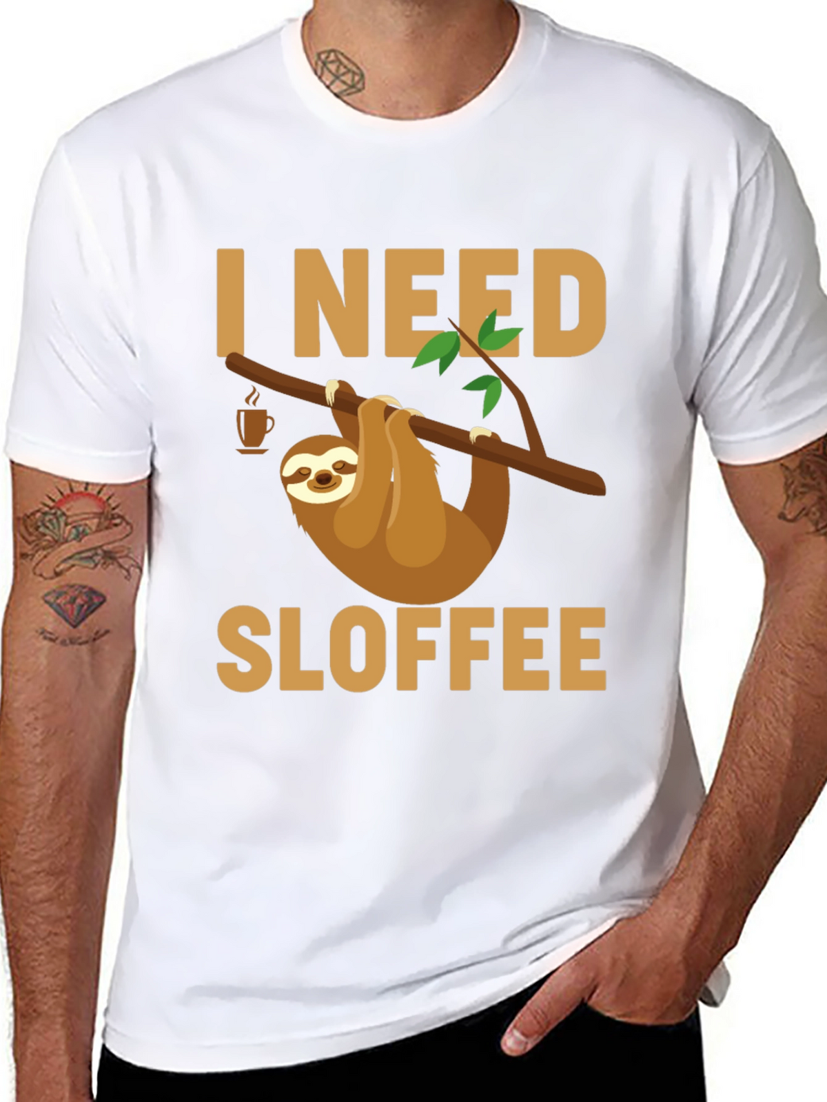 I Need Sloffee Sloth T-Shirt - Funny Coffee Lover Tee