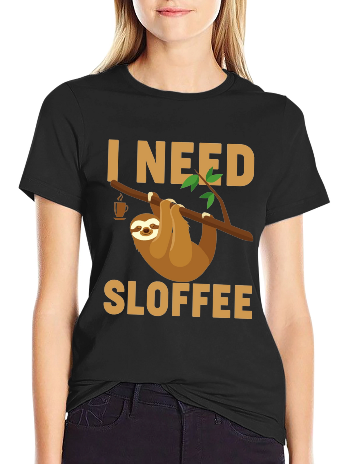 I Need Sloffee Sloth T-Shirt - Funny Coffee Lover Tee