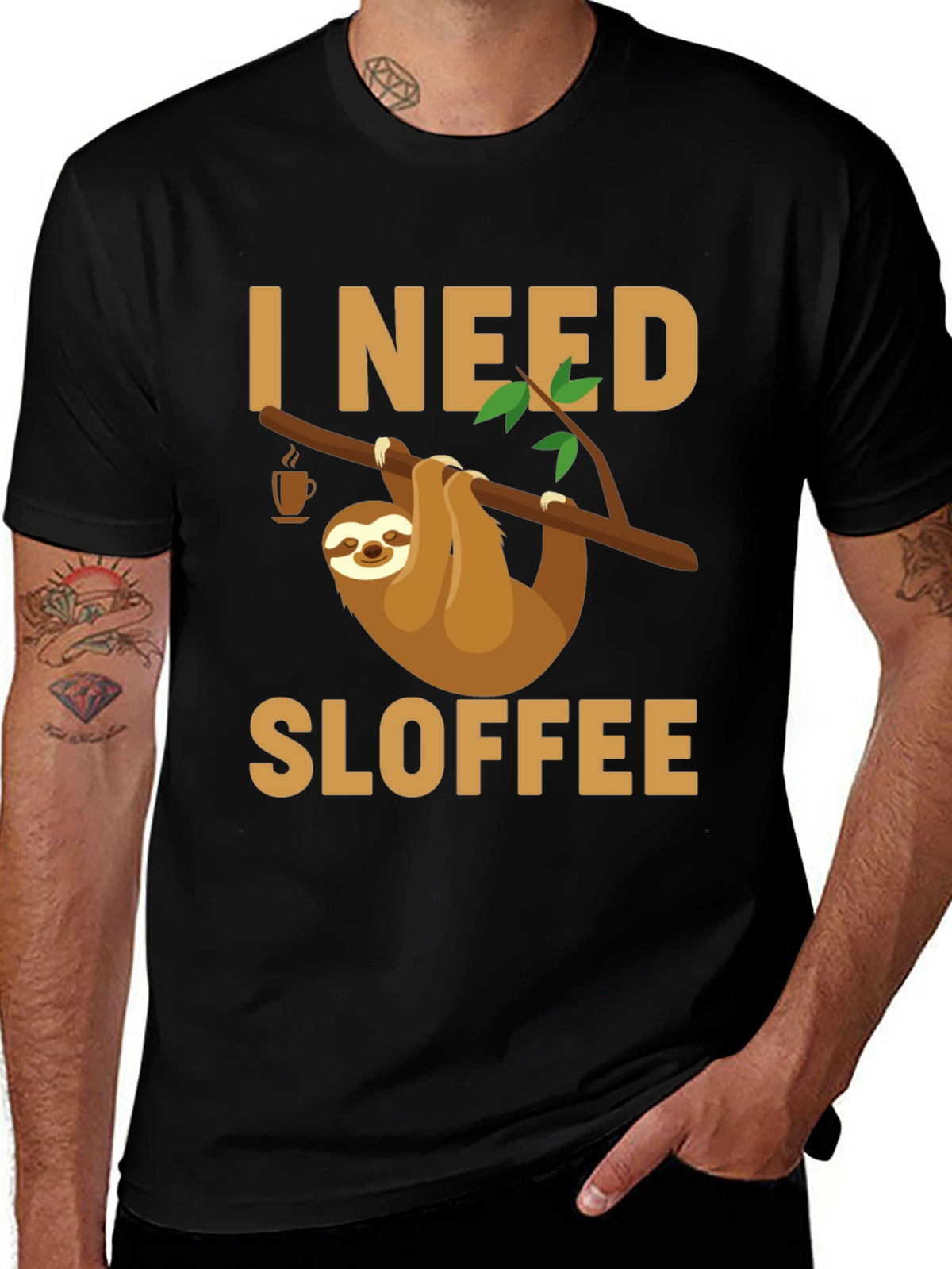 I Need Sloffee Sloth T-Shirt - Funny Coffee Lover Tee