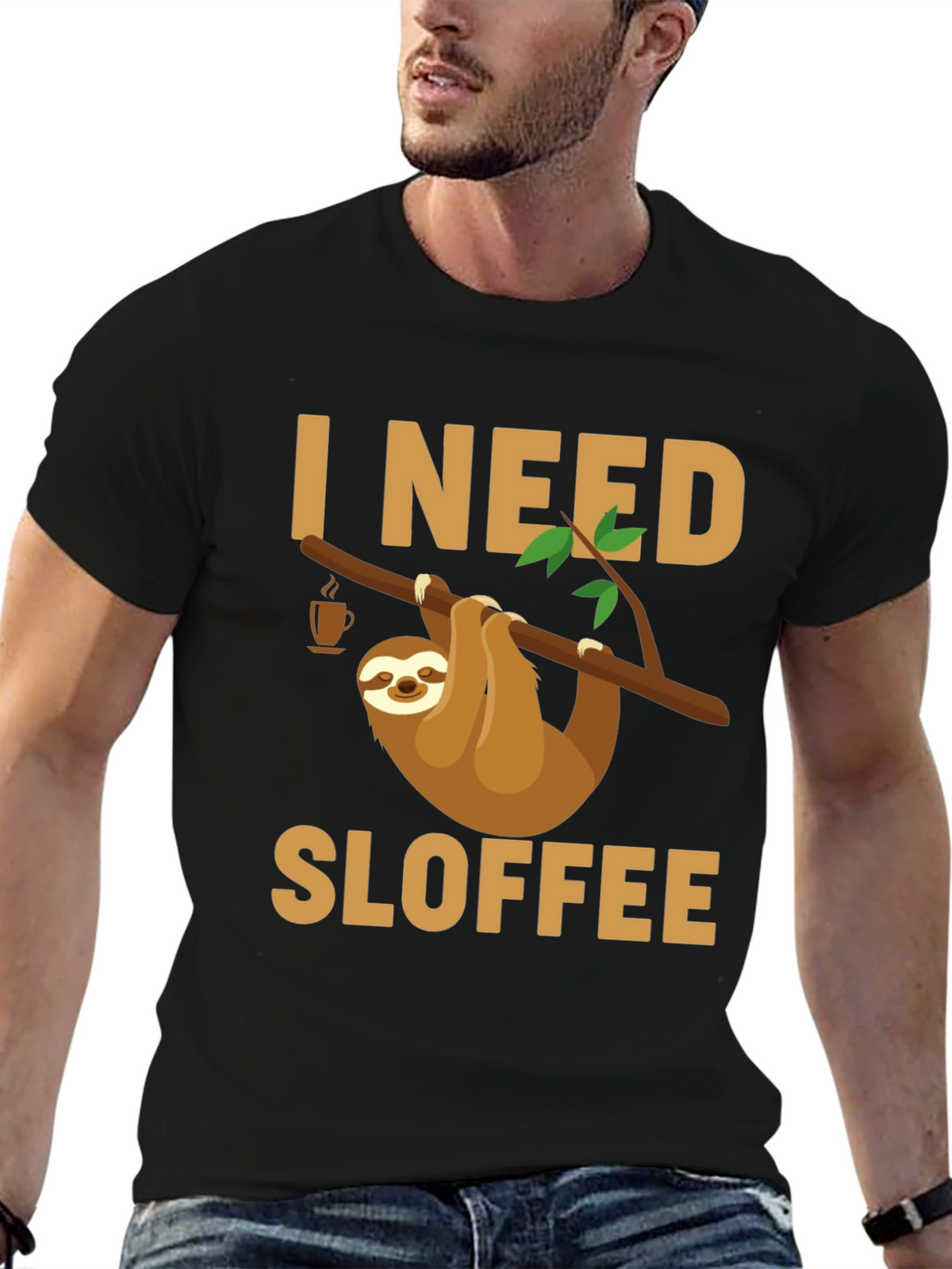 I Need Sloffee Sloth T-Shirt - Funny Coffee Lover Tee