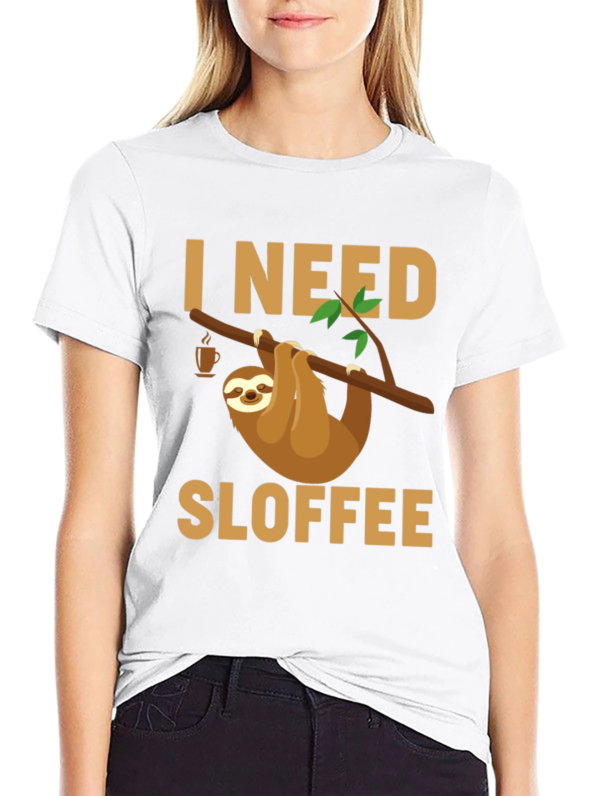 I Need Sloffee Sloth T-Shirt - Funny Coffee Lover Tee