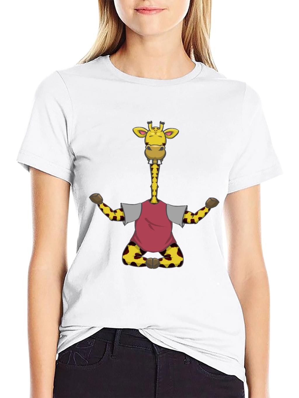 Funny Giraffe T-Shirt - Mens Black Tee