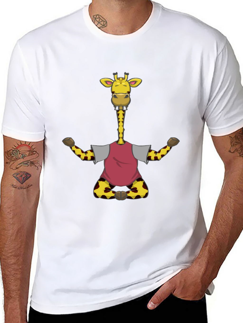 Funny Giraffe T-Shirt - Mens Black Tee