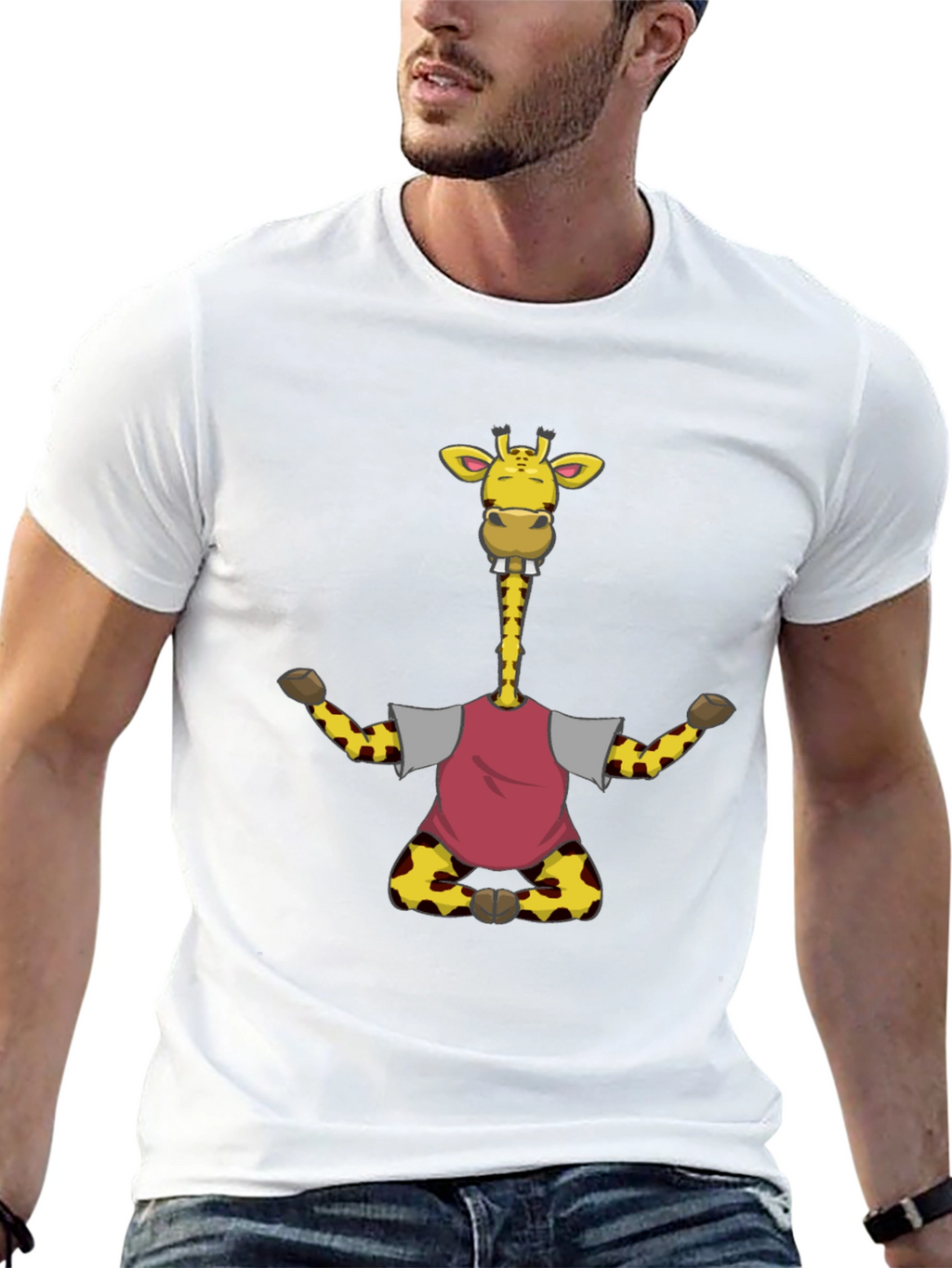 Funny Giraffe T-Shirt - Mens Black Tee