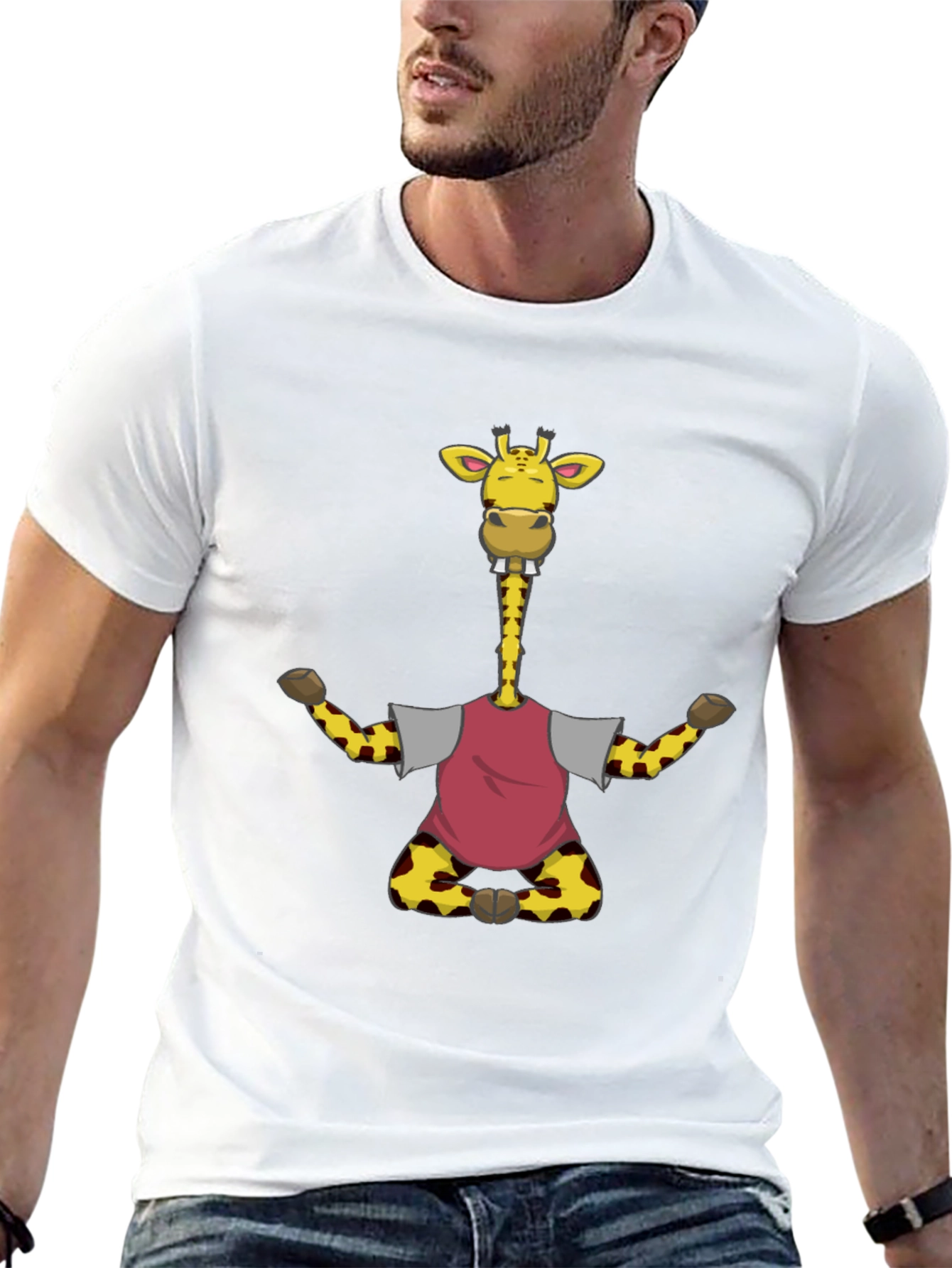 Funny Giraffe T-Shirt - Mens Black Tee