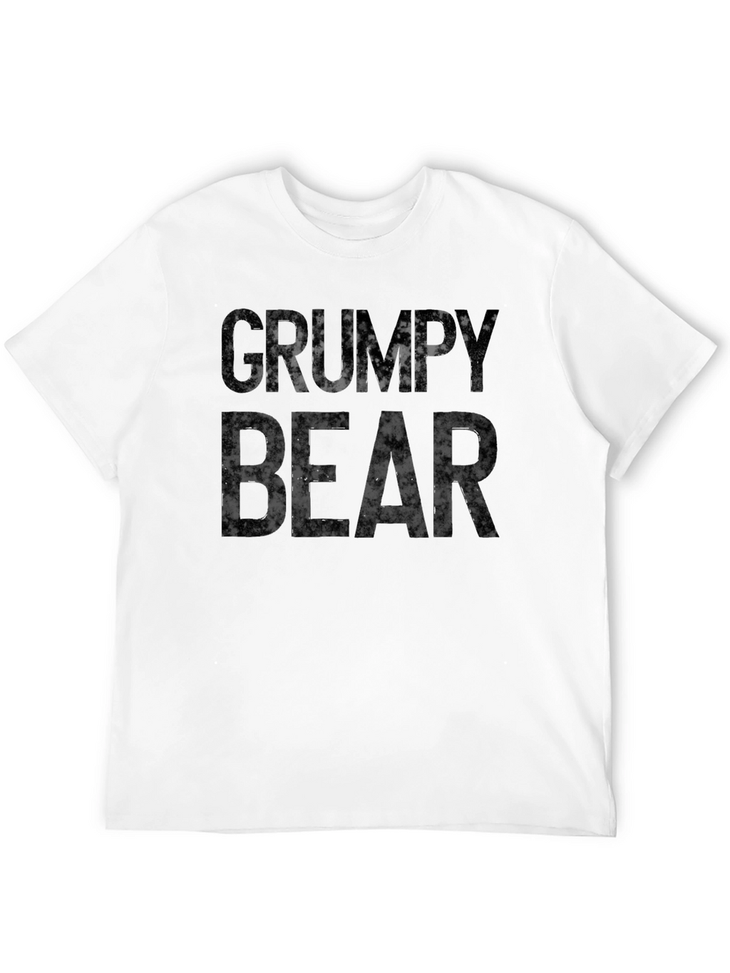 Grumpy Bear Graphic Print T-Shirt - Black