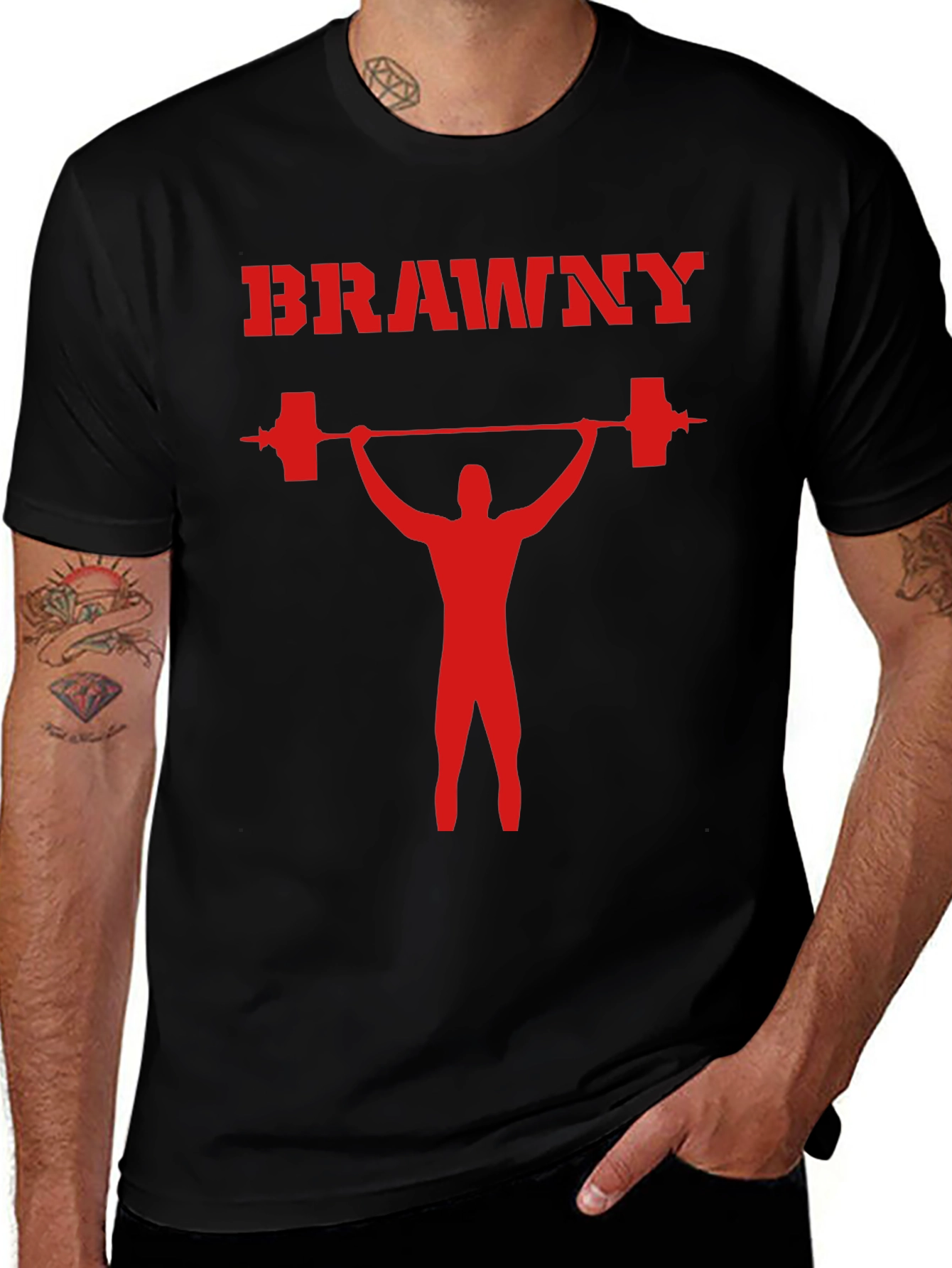 BRAWNY Weightlifting T-Shirt - Black Gym Tee