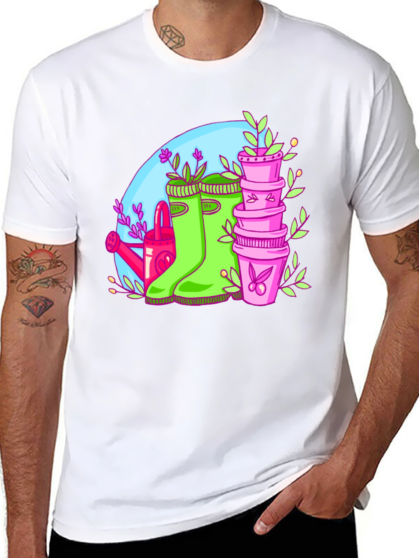 Gardening Boots & Pots Graphic T-Shirt