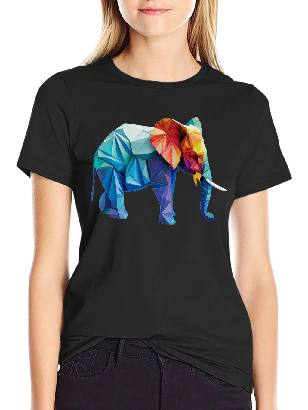 Geometric Elephant Graphic T-Shirt