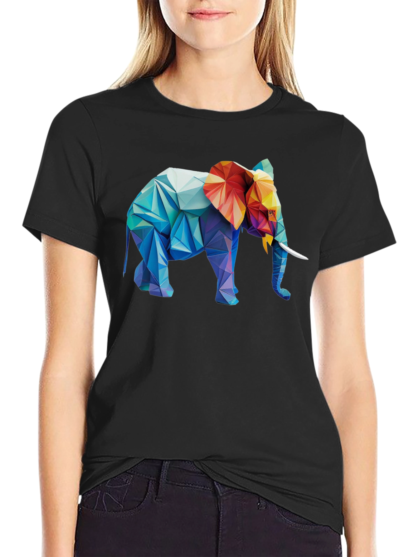 Geometric Elephant Graphic T-Shirt