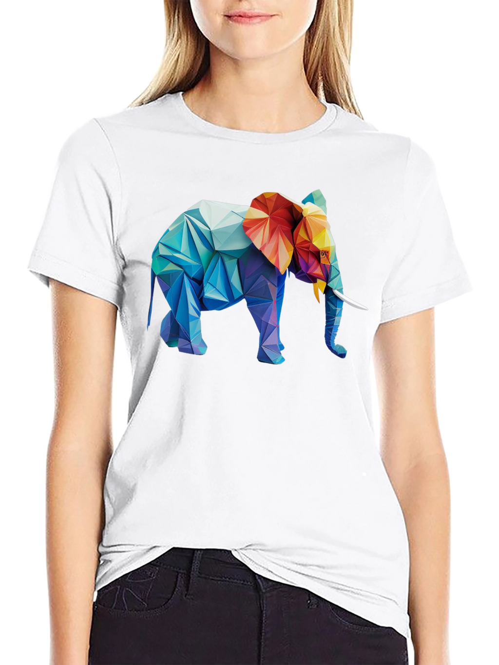Geometric Elephant Graphic T-Shirt