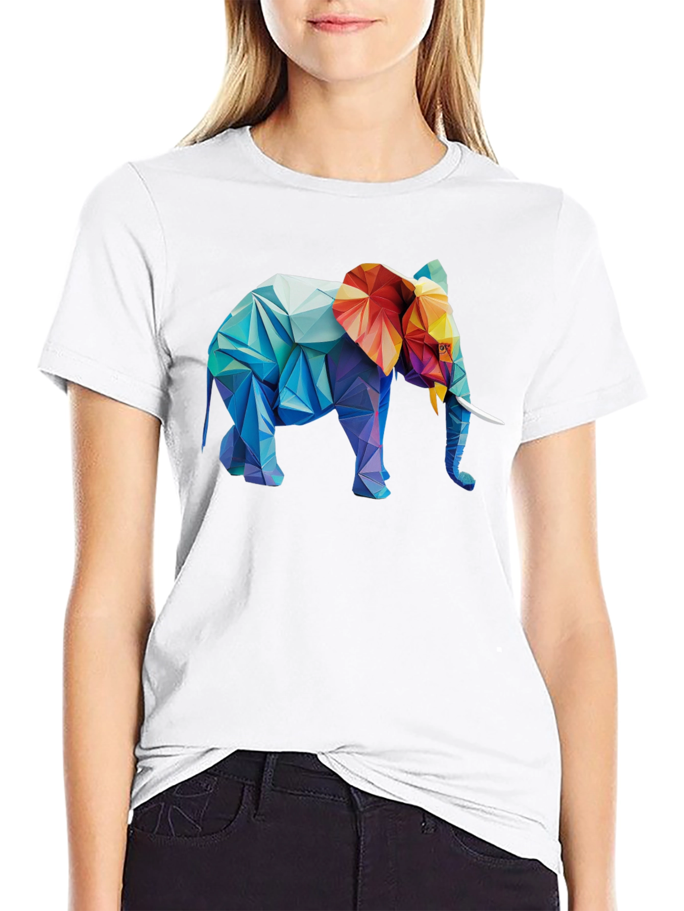Geometric Elephant Graphic T-Shirt