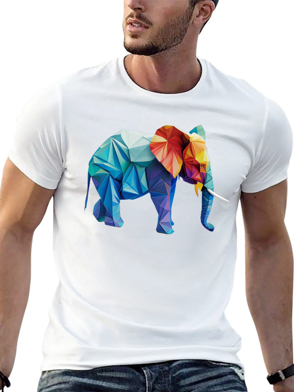 Geometric Elephant Graphic T-Shirt