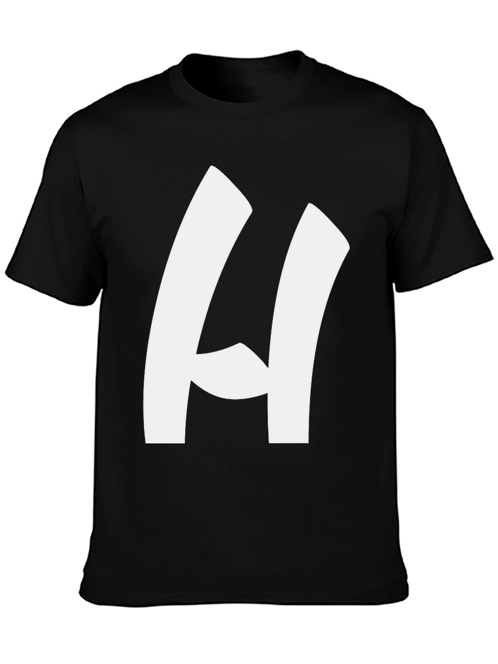 Bold H Black T-Shirt - Modern Casual Style