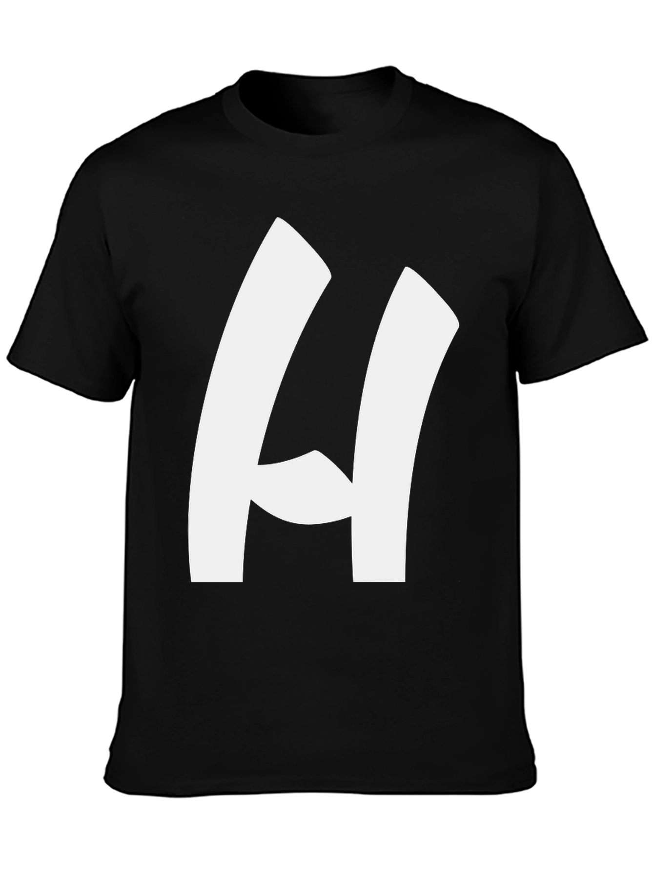 Bold H Black T-Shirt - Modern Casual Style