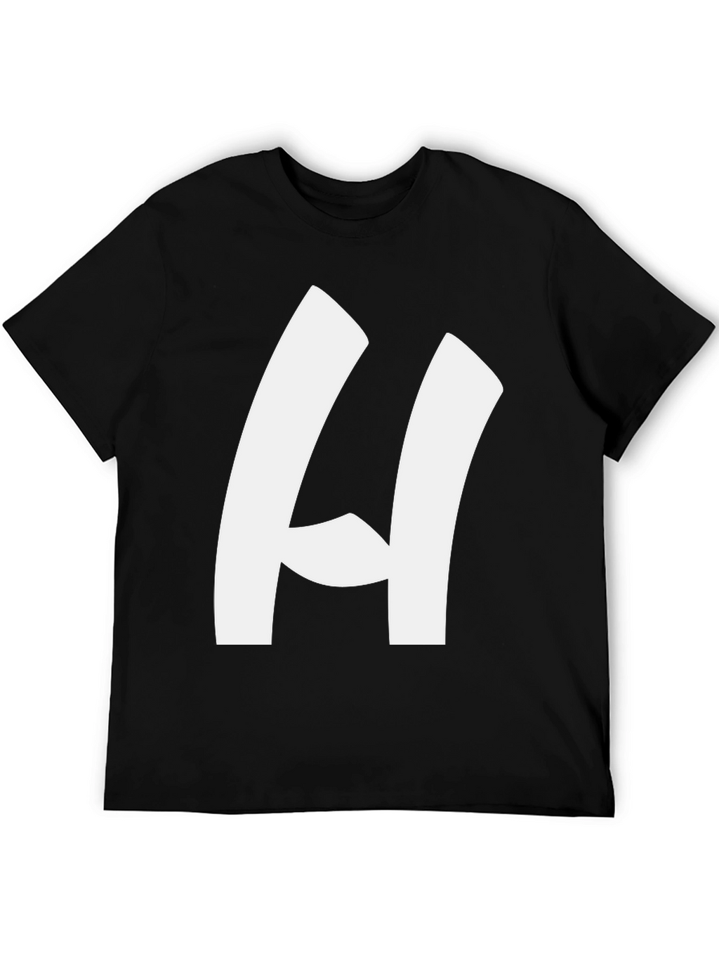 Bold H Black T-Shirt - Modern Casual Style