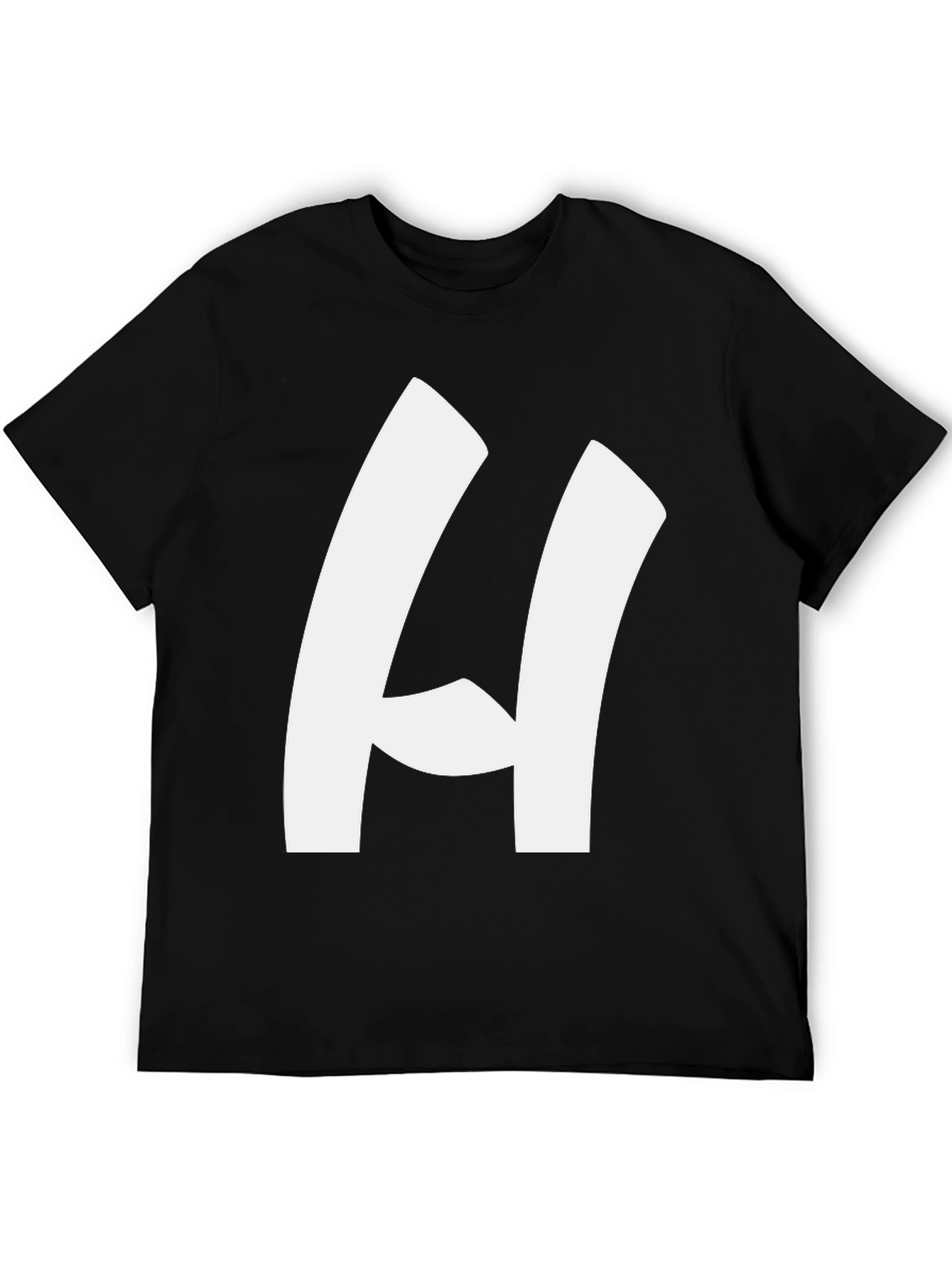 Bold H Black T-Shirt - Modern Casual Style