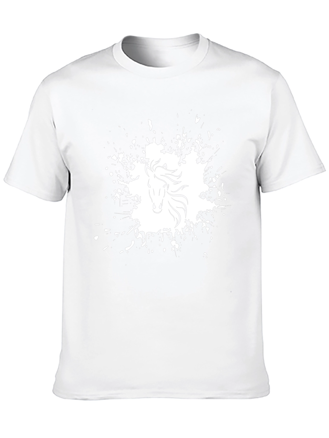 Horse Splatter Graphic Tee - Black Cotton Comfort