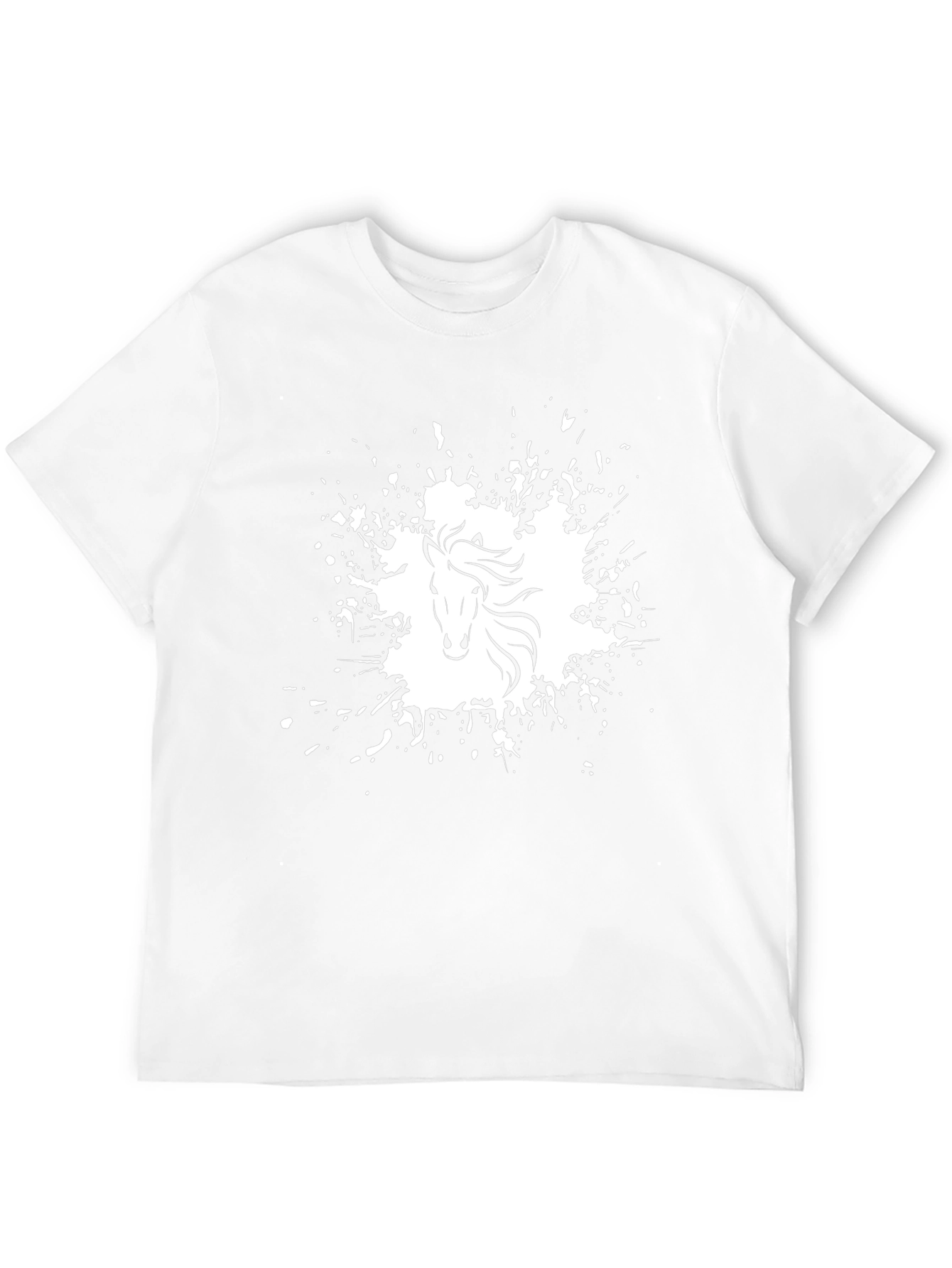 Horse Splatter Graphic Tee - Black Cotton Comfort