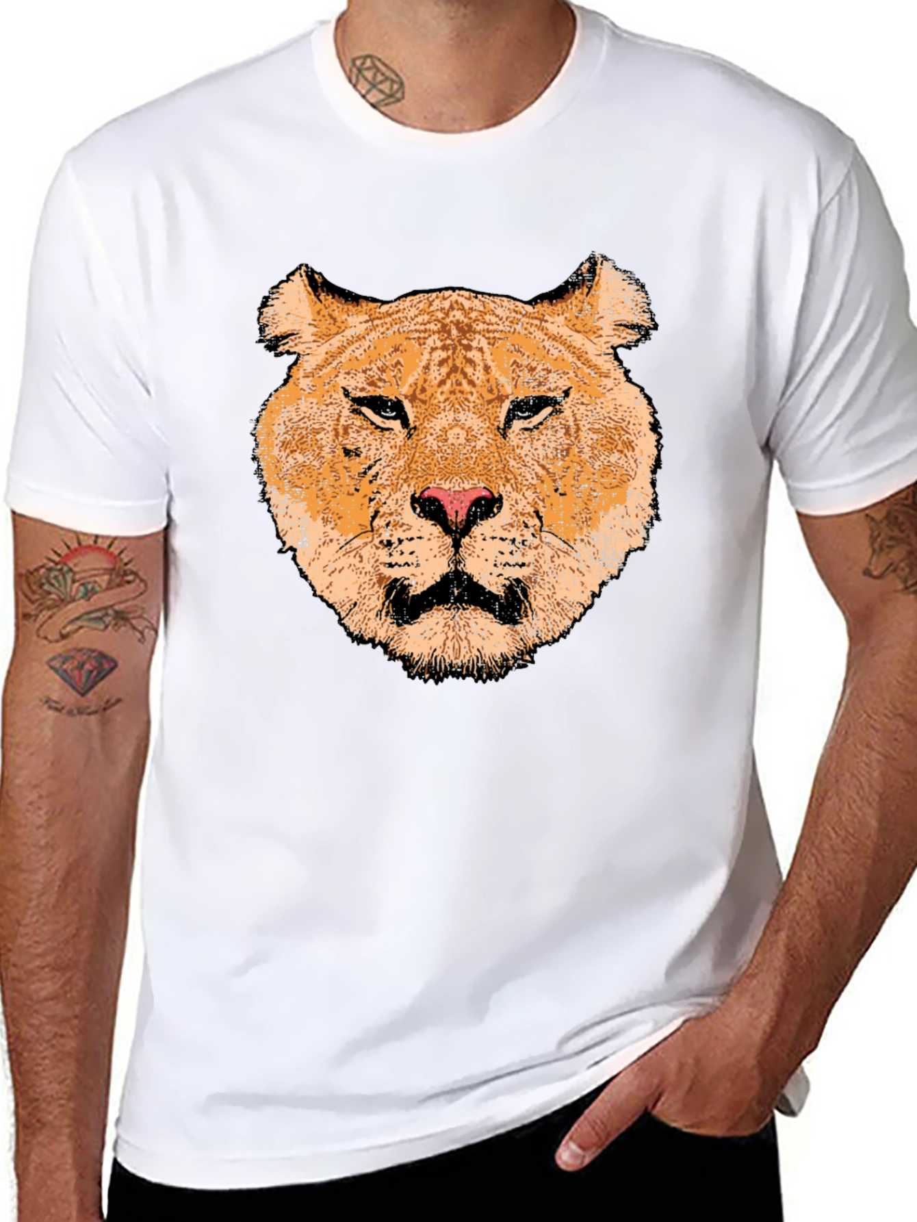 Lioness Graphic Print Black T-Shirt