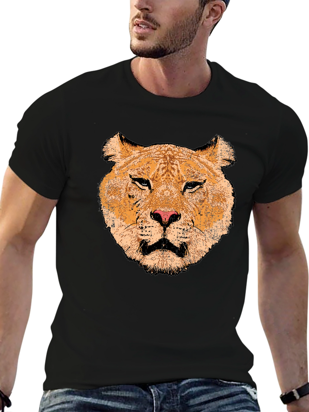 Lioness Graphic Print Black T-Shirt