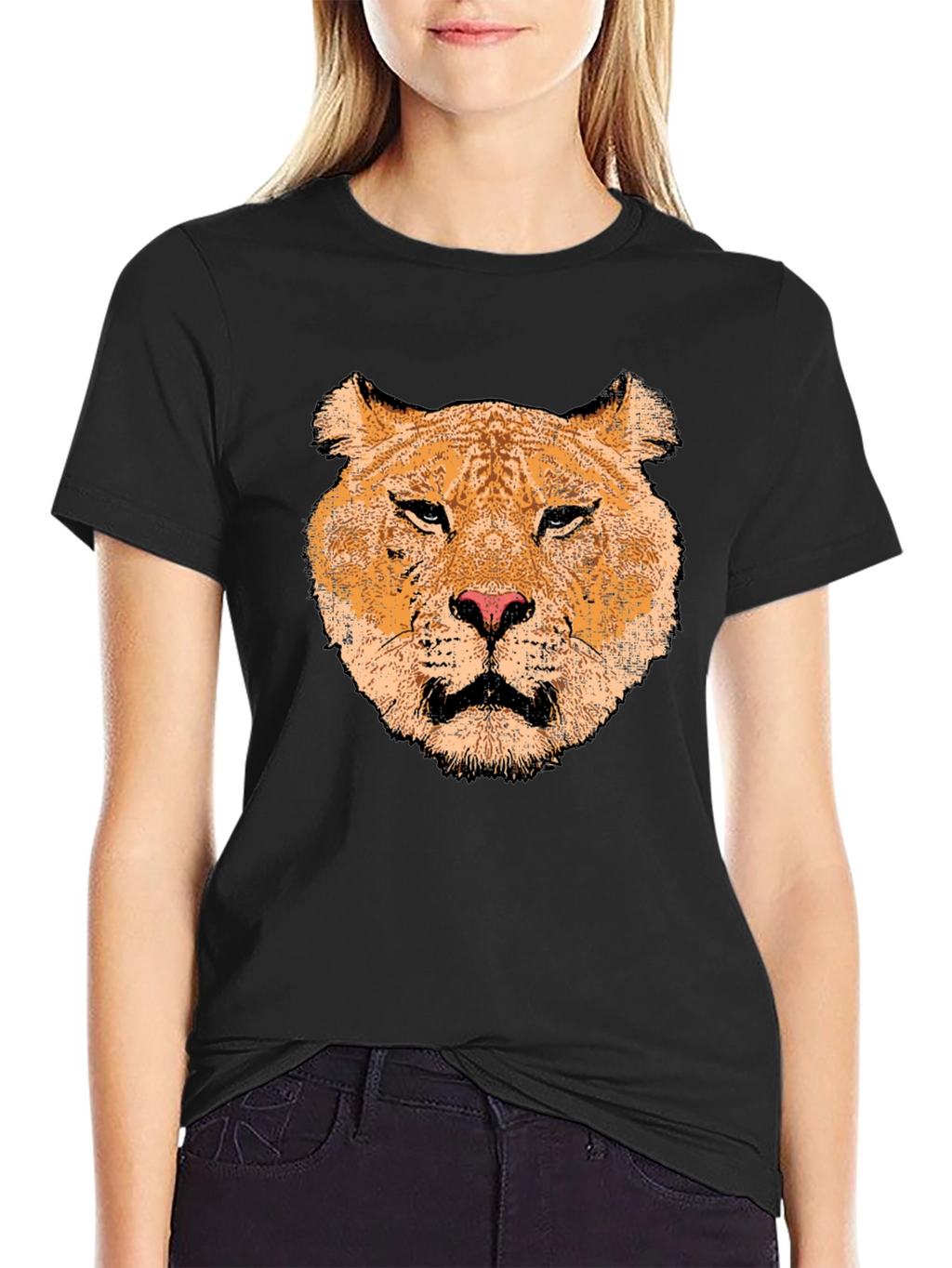 Lioness Graphic Print Black T-Shirt