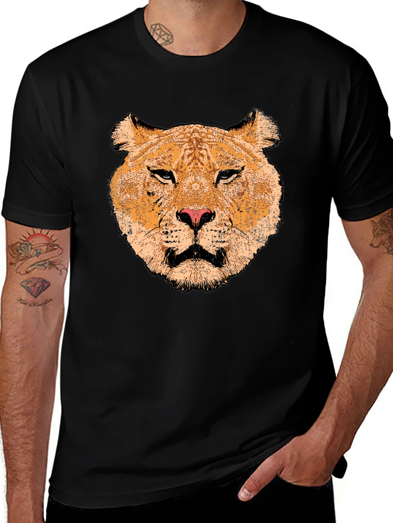Lioness Graphic Print Black T-Shirt