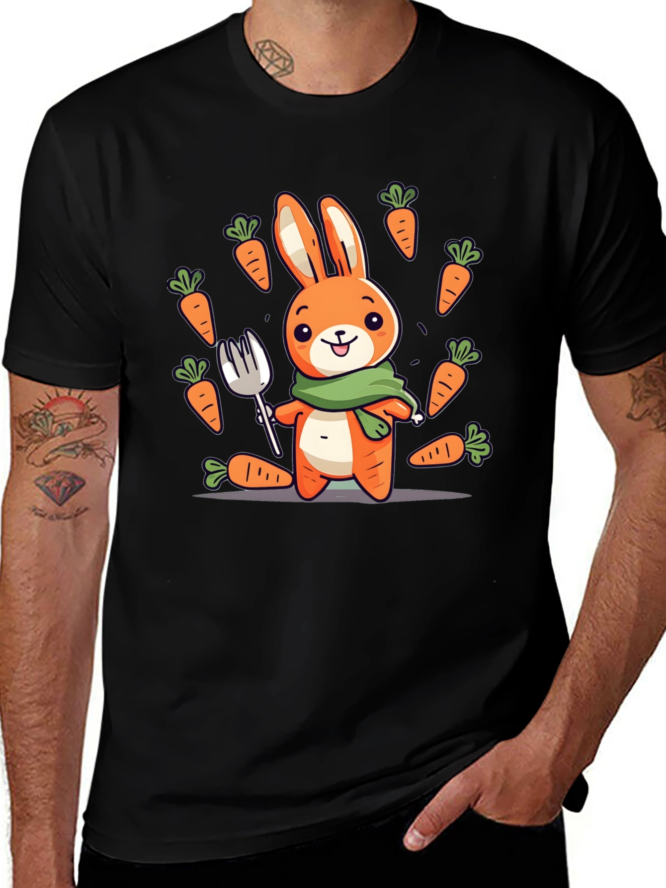 Bunny Carrot T-Shirt - Cute Cartoon Design