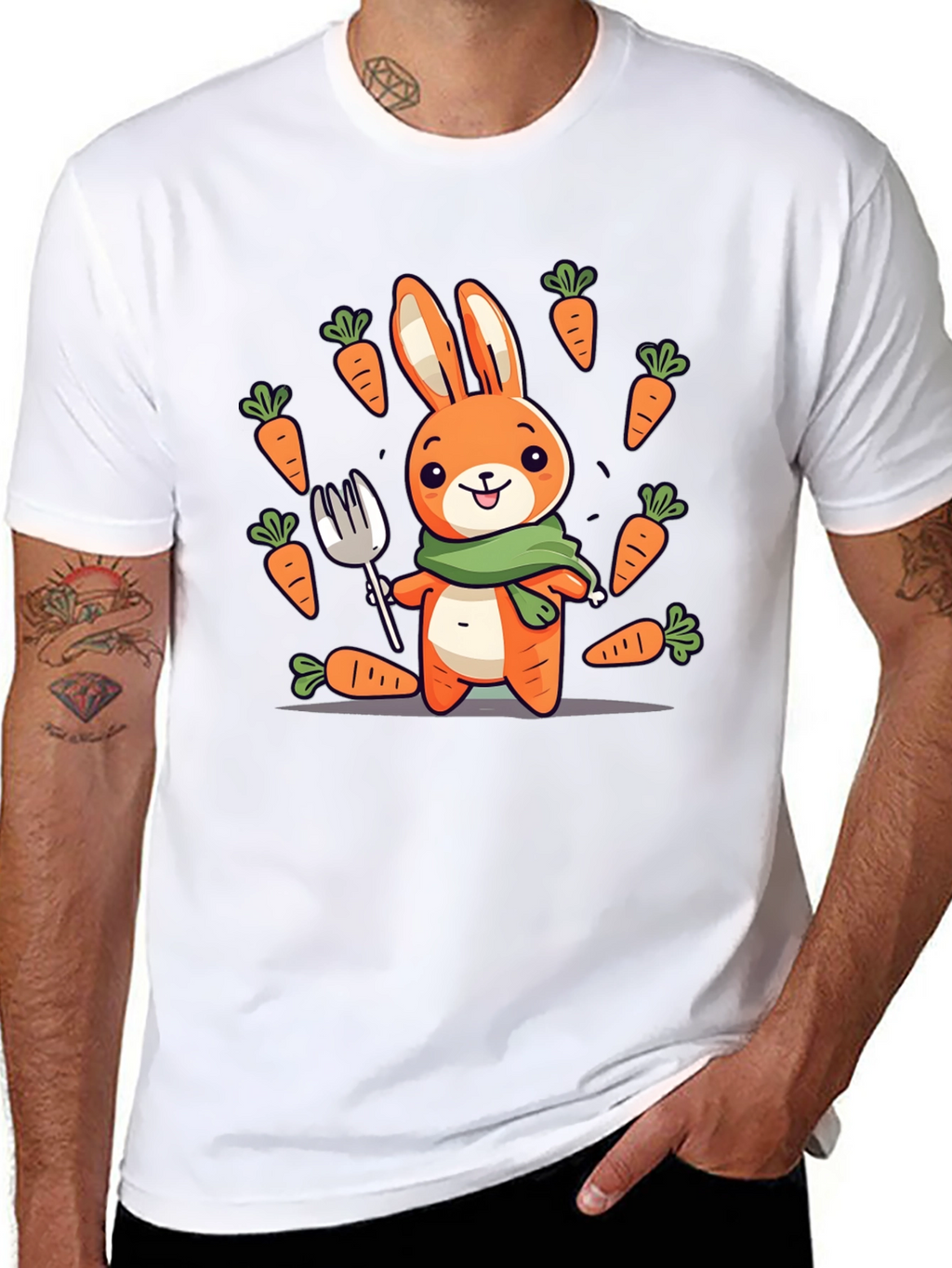 Bunny Carrot T-Shirt - Cute Cartoon Design