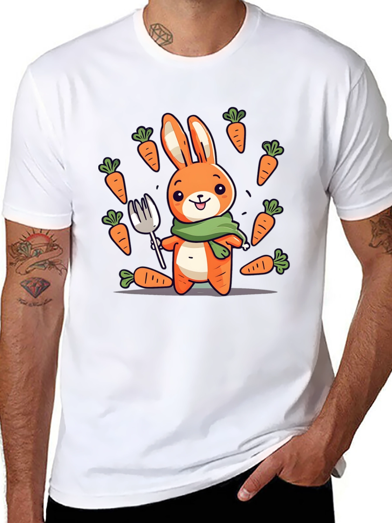 Bunny Carrot T-Shirt - Cute Cartoon Design