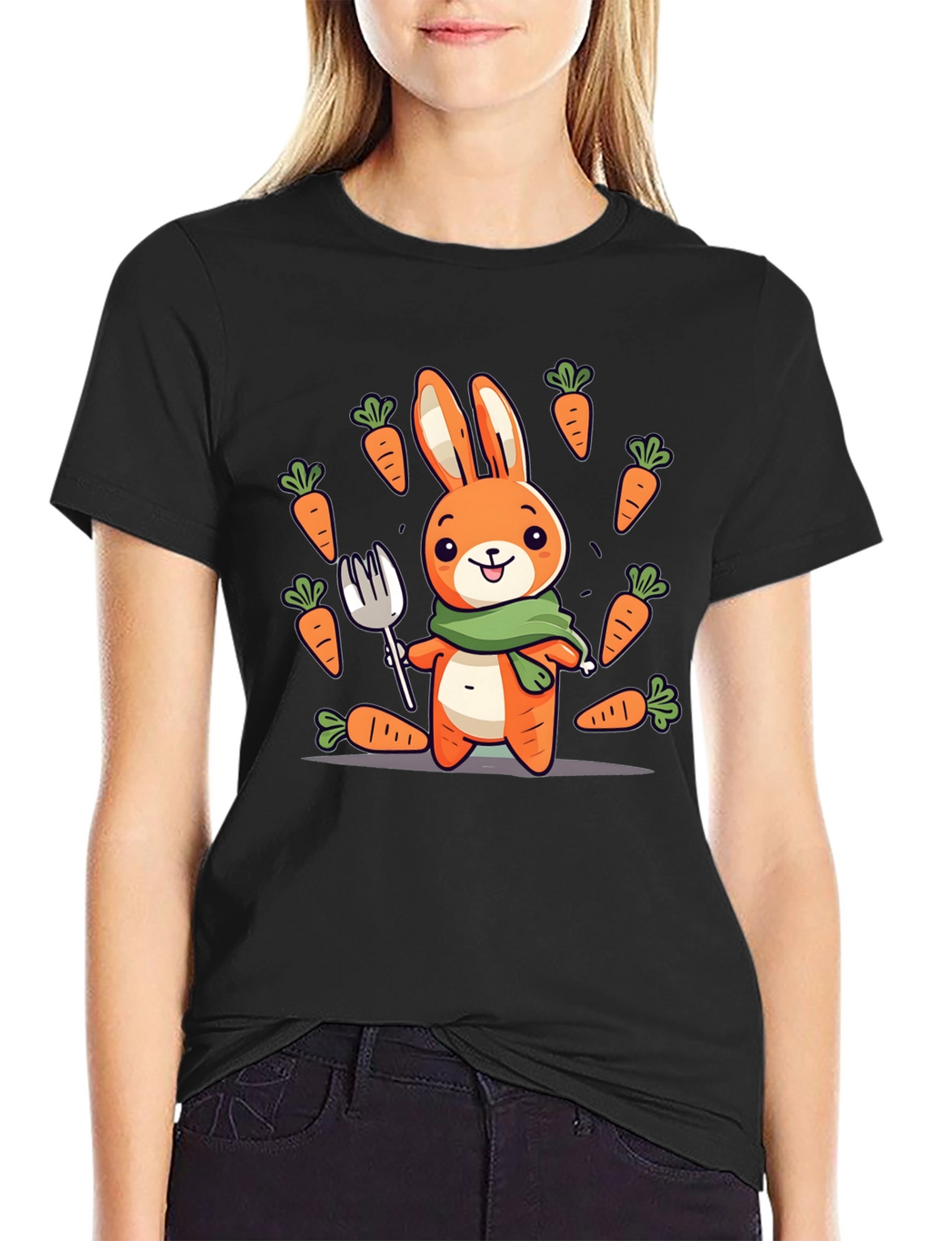 Bunny Carrot T-Shirt - Cute Cartoon Design