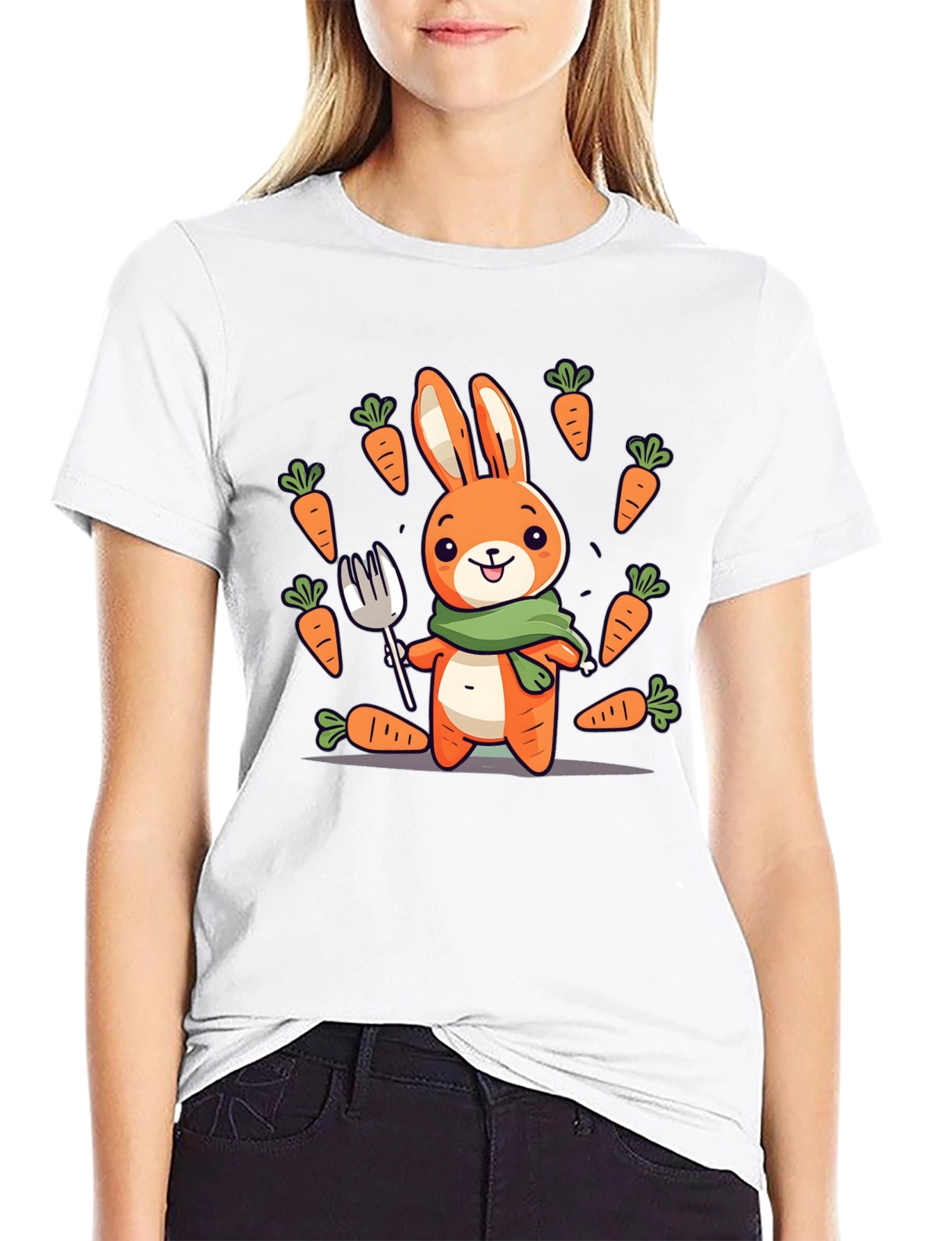 Bunny Carrot T-Shirt - Cute Cartoon Design