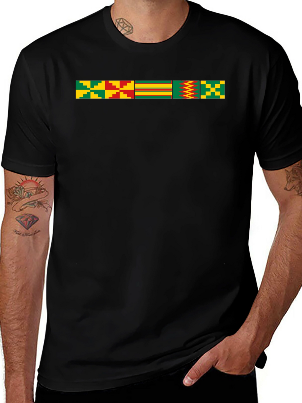 Kente Cloth Inspired Graphic T-Shirt