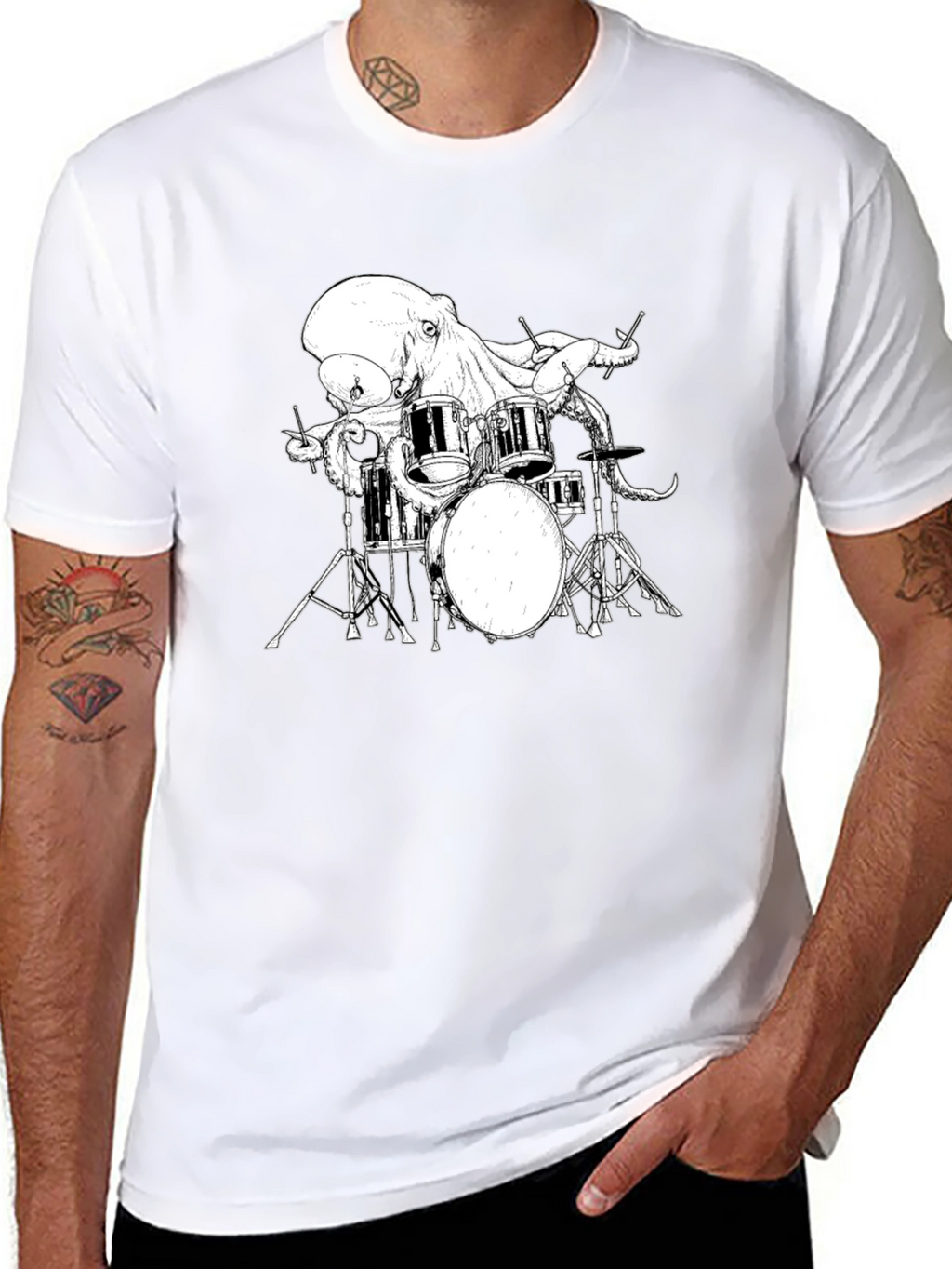 Octopus Drummer Graphic T-Shirt