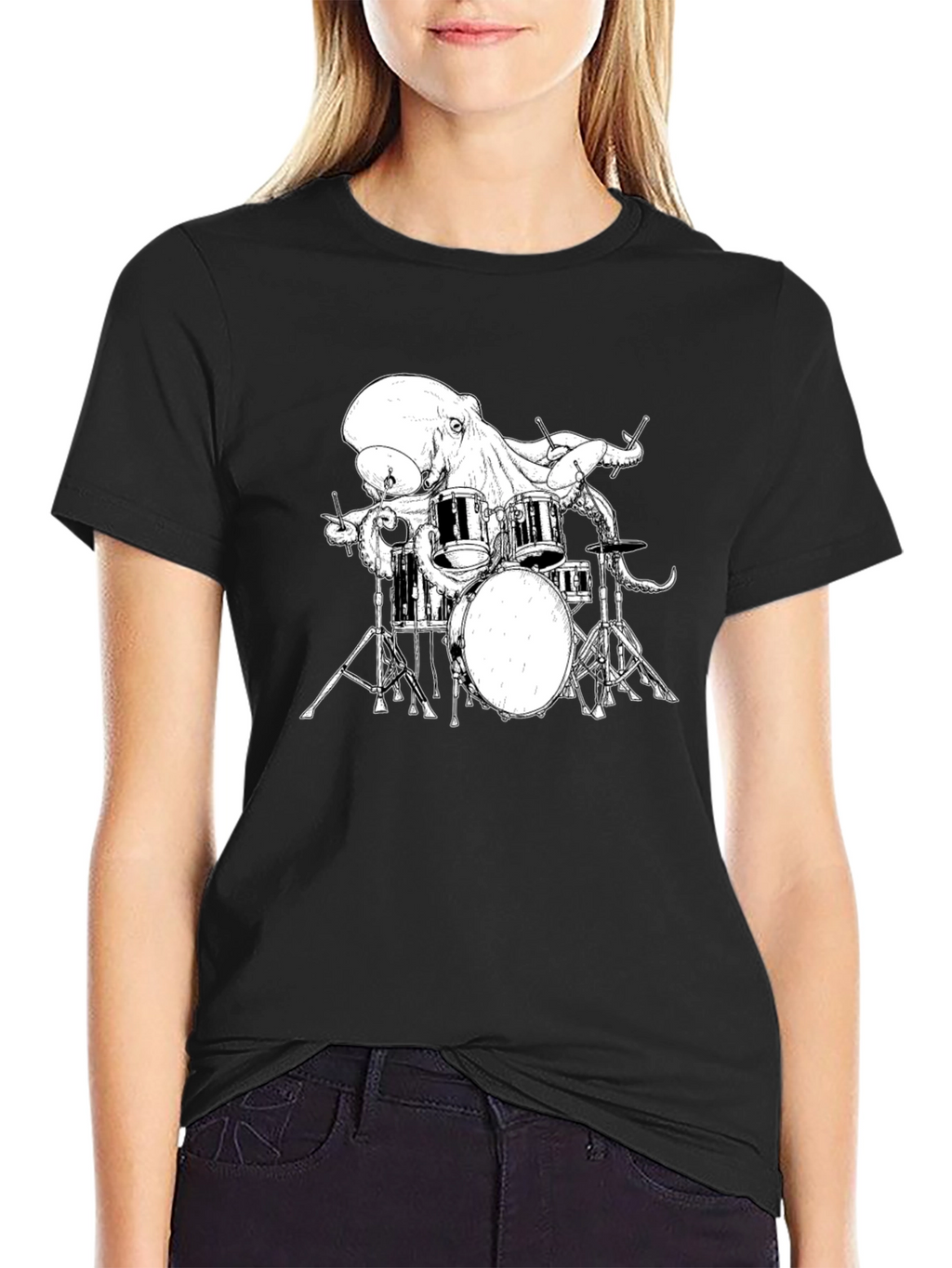 Octopus Drummer Graphic T-Shirt
