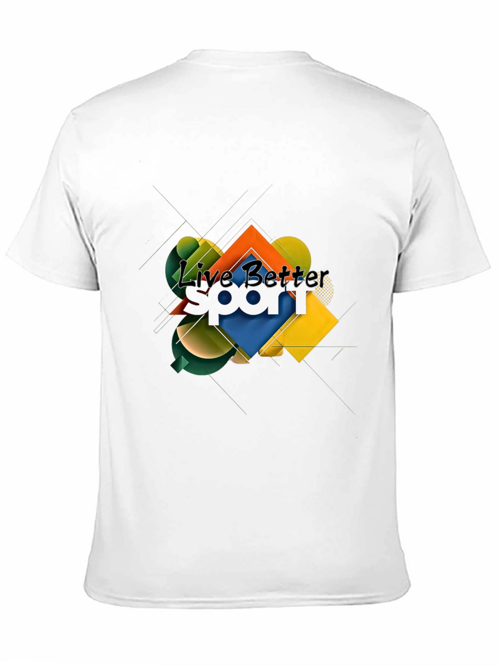 Live Better Graphic T-Shirt - Abstract Geometric Design