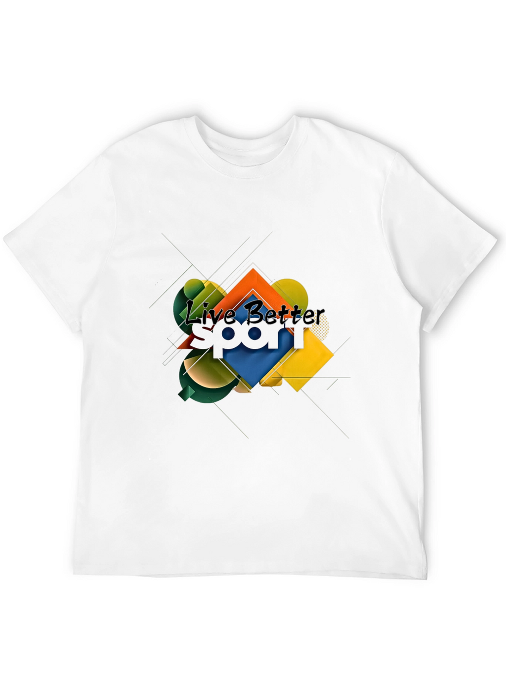 Live Better Graphic T-Shirt - Abstract Geometric Design