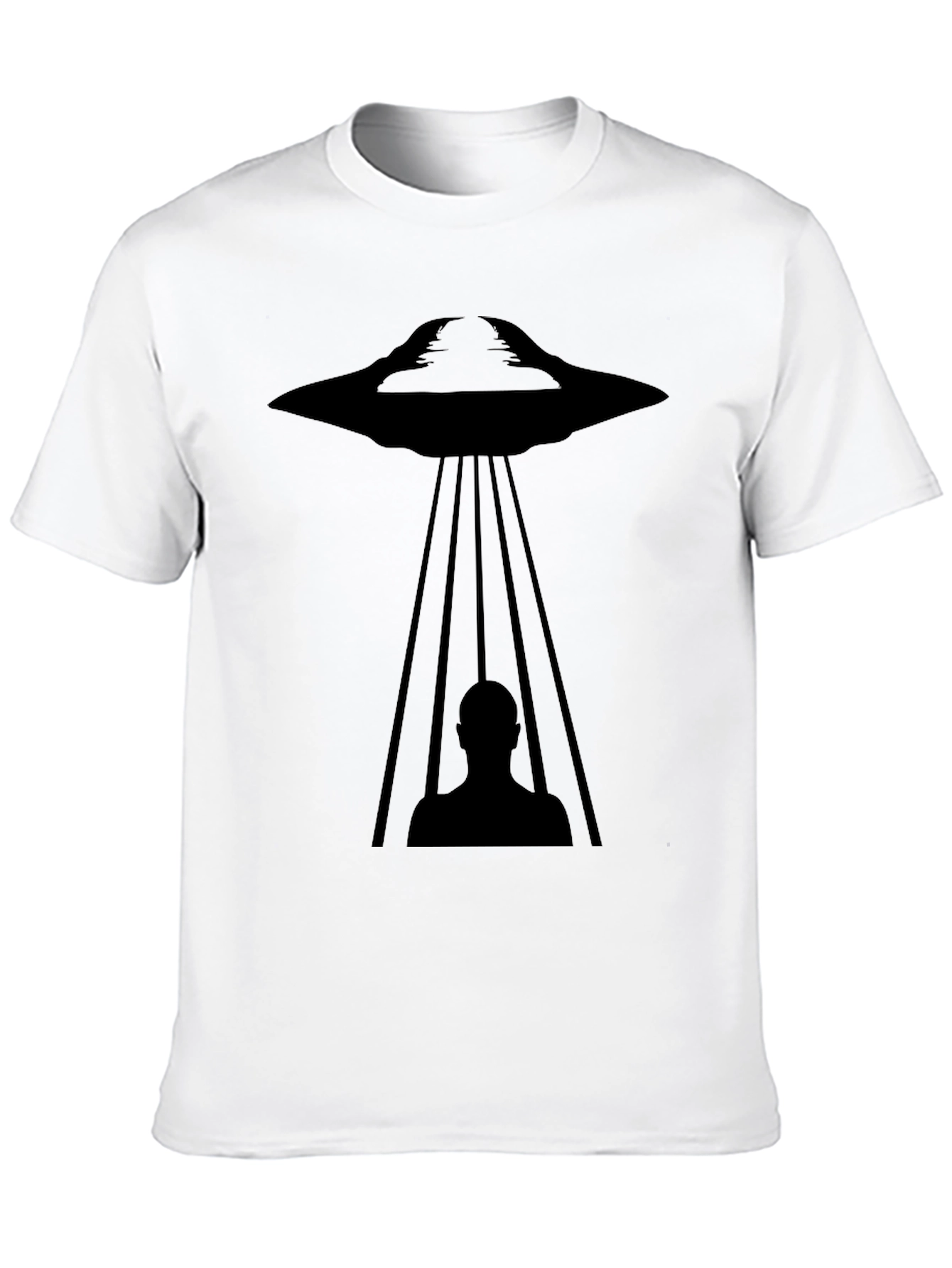 UFO Abduction Graphic T-Shirt - Black