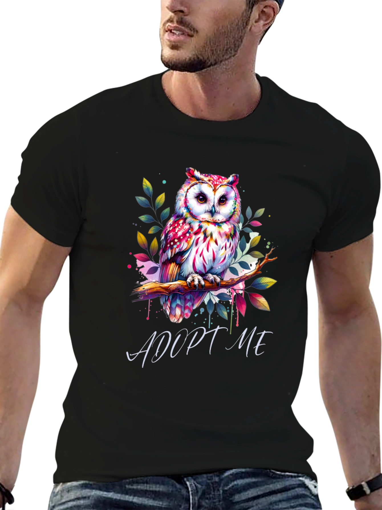 Adopt Me Owl Graphic Tee - Unique Colorful Design